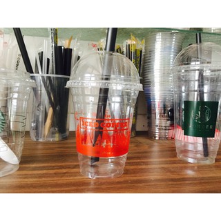 Bộ 10 Cốc Nhựa PP Nắp Cầu 500ml Kèm Ống Hút