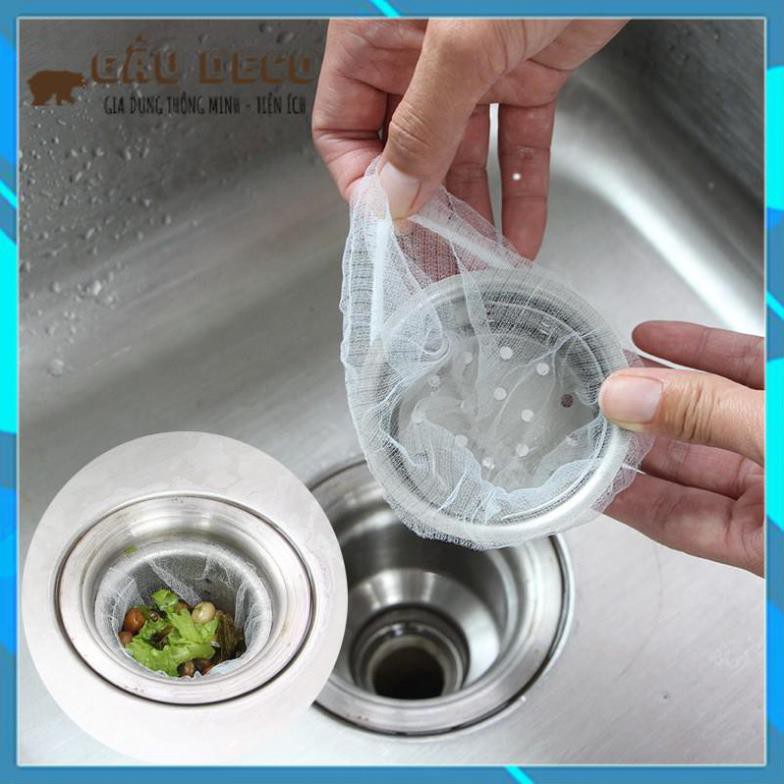 Túi lọc rác , set 100 túi lưới lọc rác bồn rửa chén bát thông minh sạch sẽ, không lo nghẹt cống