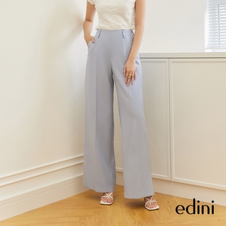 Quần Ống Rộng Dáng Suông Trắng - Xanh EDINI - Q175