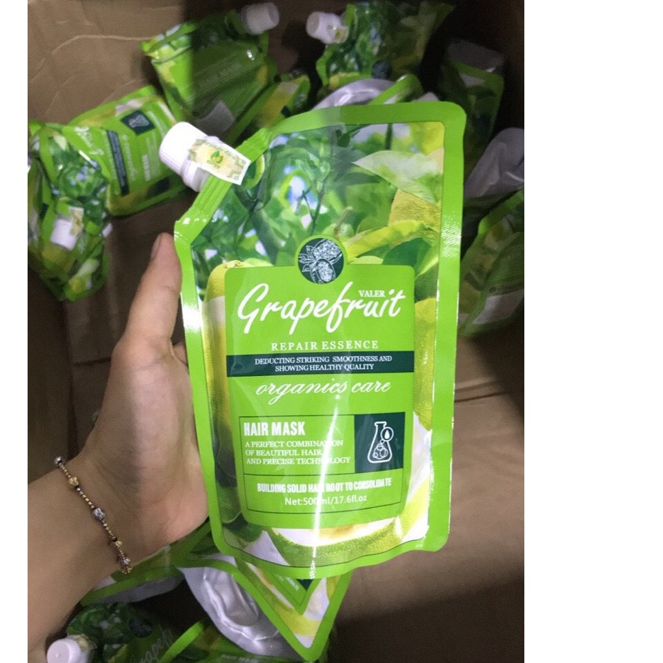 Kem Hấp - Ủ- Xả Phục Hồi Tóc Bưởi Grapefruit Siêu Mềm Mượt Dạng Túi 500ML PVN613