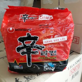 Lốc 5 Gói Mì Shin Ramyun Hàn quốc  (120g / Gói) 