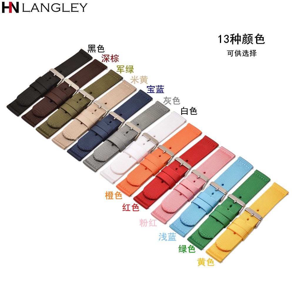 Dây Đeo Đồng Hồ Bằng Vải Bạt Nilon Nhanh 18mm 20mm 22mm 24mm