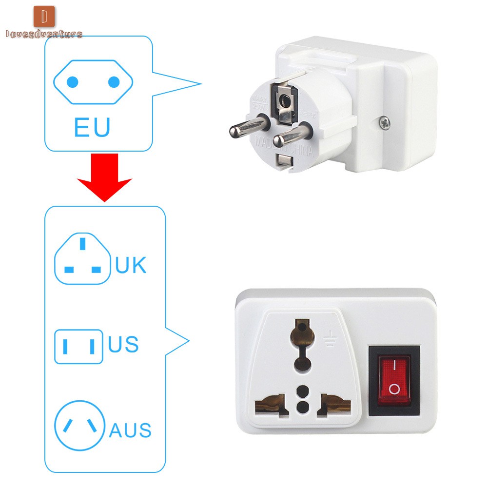 Ổ cắm điện tiêu chuẩn EU có công tắc bật / tắt | BigBuy360 - bigbuy360.vn