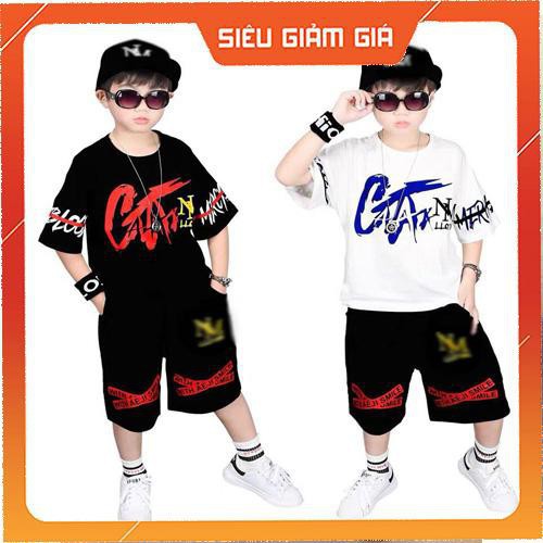 [ xả kho ] EB Set bộ quần áo trẻ em in chữ GT dành cho be strai 6-10 tuổi. Thiết kế năng động, cá tính