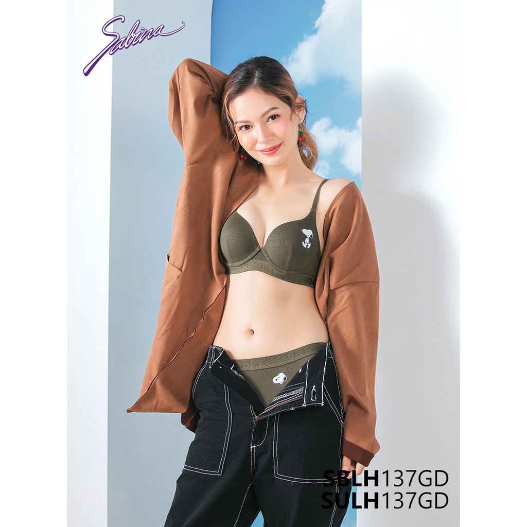 Combo Áo Lót Mút Vừa Và Quần Đồng Bộ Xanh Lá Phối Họa Tiết Snoopy Collection By Sabina SBLH137GD+SULH137GD | BigBuy360 - bigbuy360.vn