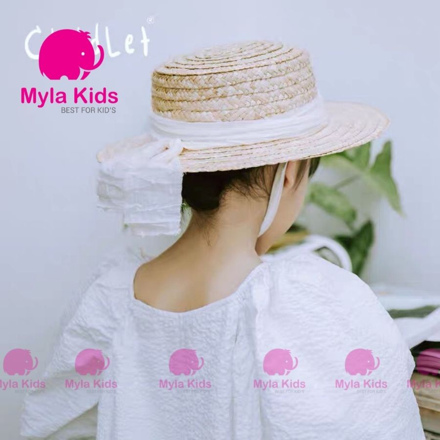 Váy đôi mẹ bé đuôi cá tay bồng màu trắng, đầm đôi mẹ bé màu trắng HRI cho bé từ 8-40kg Mylakids