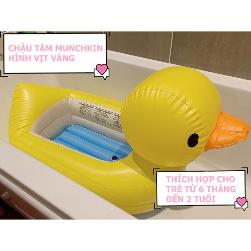 Chậu tắm, bể bơi mini MUNCHKIN hình vịt vàng đáng yêu cho bé (Kèm ảnh thật)