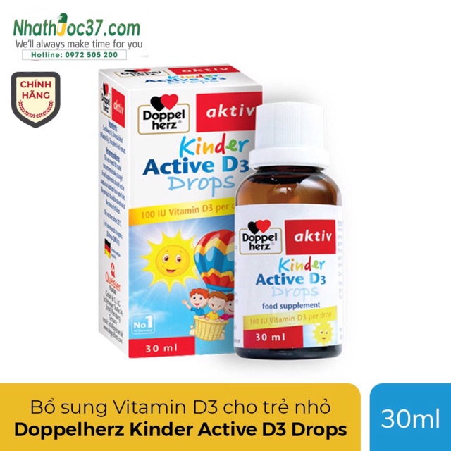 Doppel Herz Kinder Active D3 Drops - bổ sung vitamin D của Đức