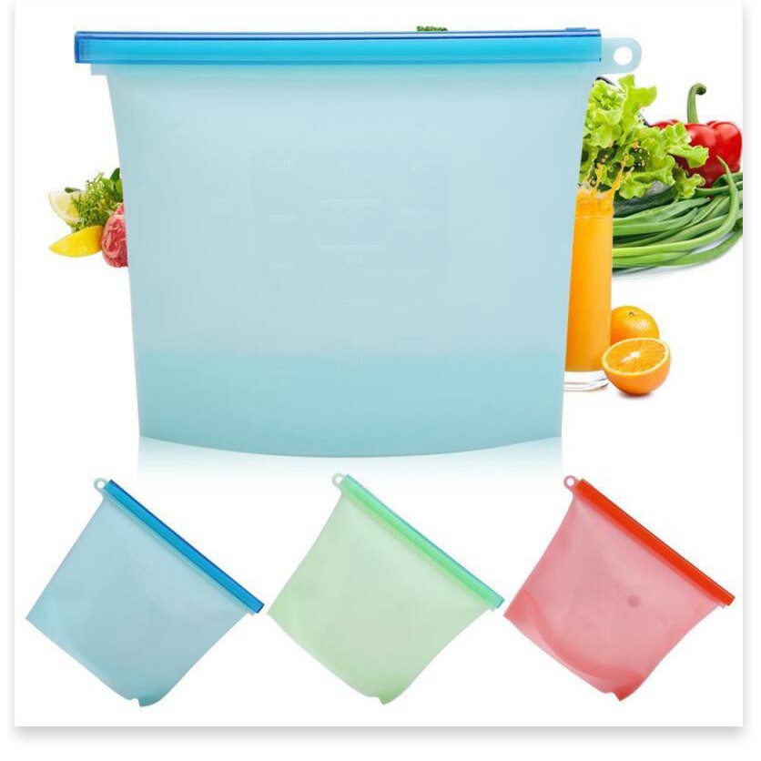 Túi đựng thực phẩm 🎉SALE ️🎉Túi silicon niêm phong thực phẩm, giúp thức ăn bỏ trong tủ lạnh không bị hư và gây mùi 6371