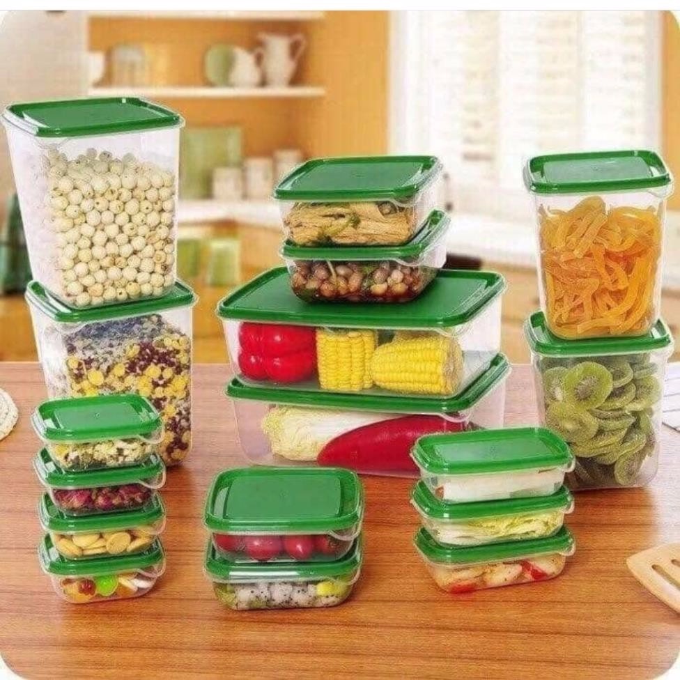 Bộ 17 hộp đựng thực phẩm , Hộp đựng thức ăn nhựa ABS siêu dày bảo quản đồ ăn an toàn - Đồ Gia Dụng Tiện Ích