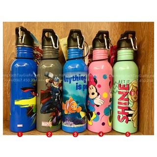 Bình Nước Dung Tích Lớn Đến 750ml Cho Bé Đi Học Đi Chơi - Đặc Biệt Bằng Thép Không Gỉ Siêu Bền