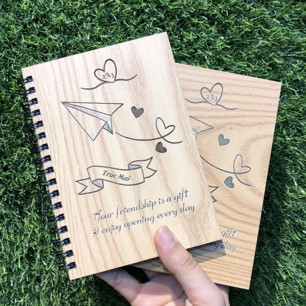 Sổ tay khắc theo yêu cầu - Mẫu gấu trúc đáng yêu kèm khắc tên chính chủ theo yêu cầu