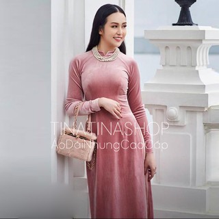✨💃 Áo dài nhung Hồng Vỏ Đỗ Tây_nhìn yêu mắt cực kì nha người ơiii 🎶💃👏