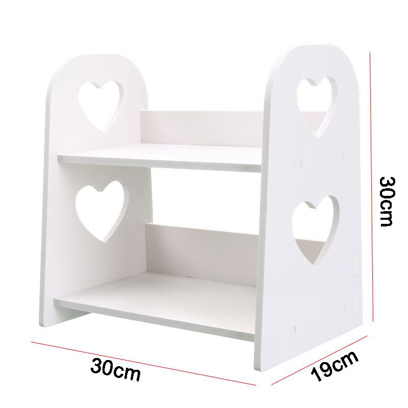 Kệ đựng mỹ phẩm nhà tắm họa tiết trái tim bằng gỗ CNC KMP-02