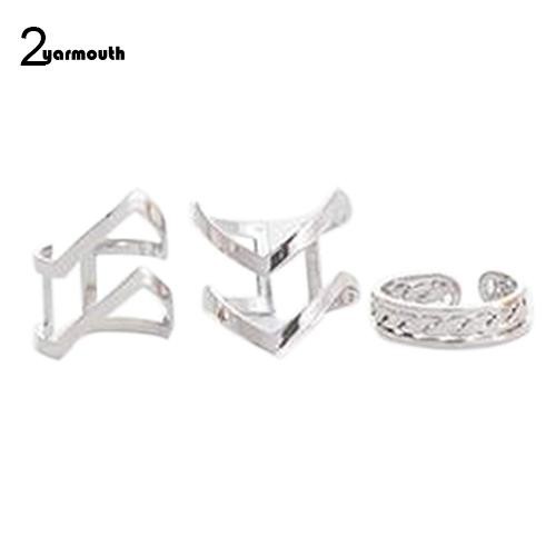Set 3 Nhẫn Đeo Khớp Ngón Tay Kim Loại Thời Trang Nữ