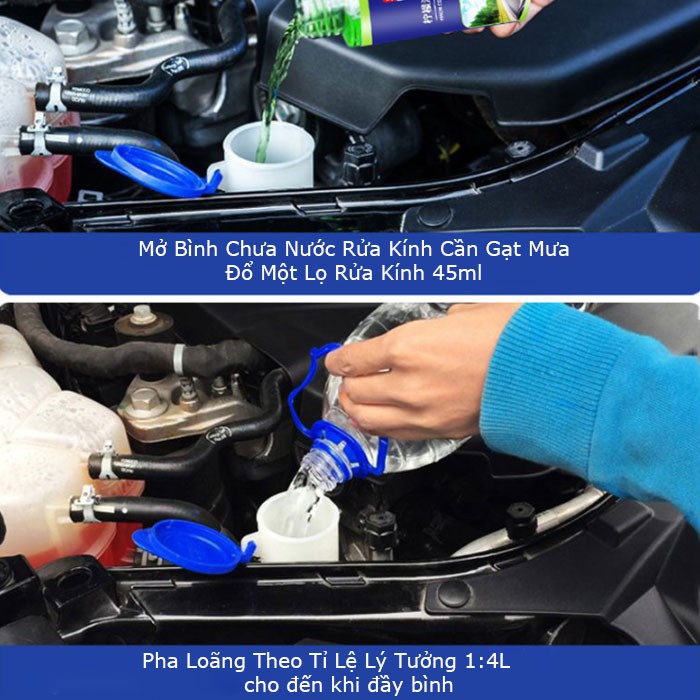 Nước Rửa Kính Ô Tô Hòa Tan 4L Nước An Toàn Tiết Kiệm Cho Xe Hơi TOO-STORE