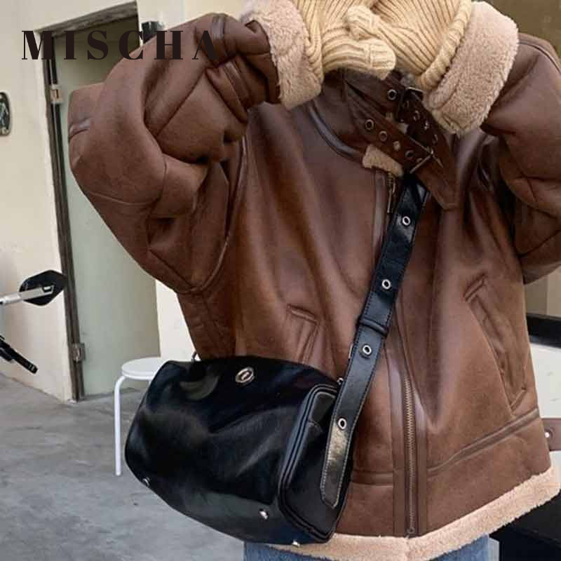 MISCHA Túi Xách Da PU Màu Trơn Thời Trang Cho Nữ