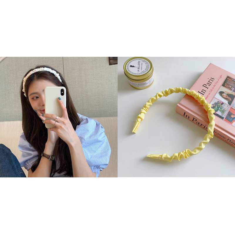 Băng đô cài tóc vải satin thời trang cổ điển dễ phối đồ