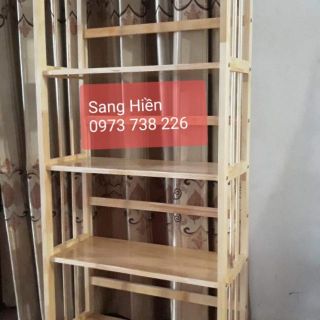 Kệ gỗ 5 tầng dài 76cm- làm bằng gỗ cao su tự nhiên