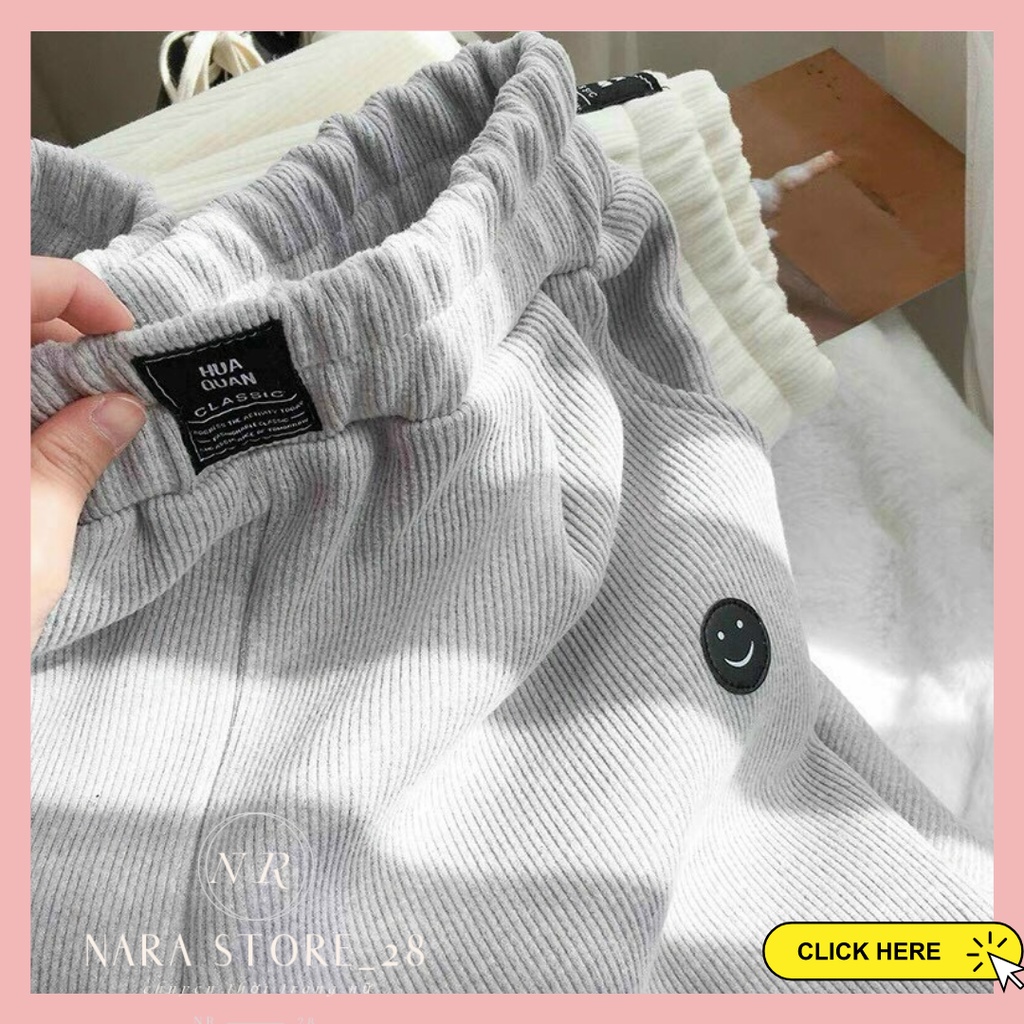 Quần Joggers Nữ - Quần Len Tăm Ống Rộng Bo Gấu (KÈM ẢNH THẬT) MHQ125