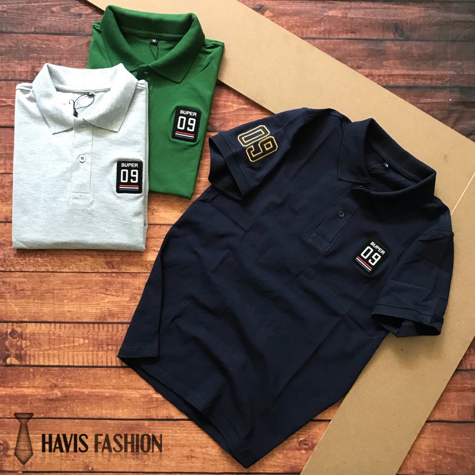 Áo thun nam tay ngắn Super 09 hàng xuất khẩu phối màu cực đẹp AXK050