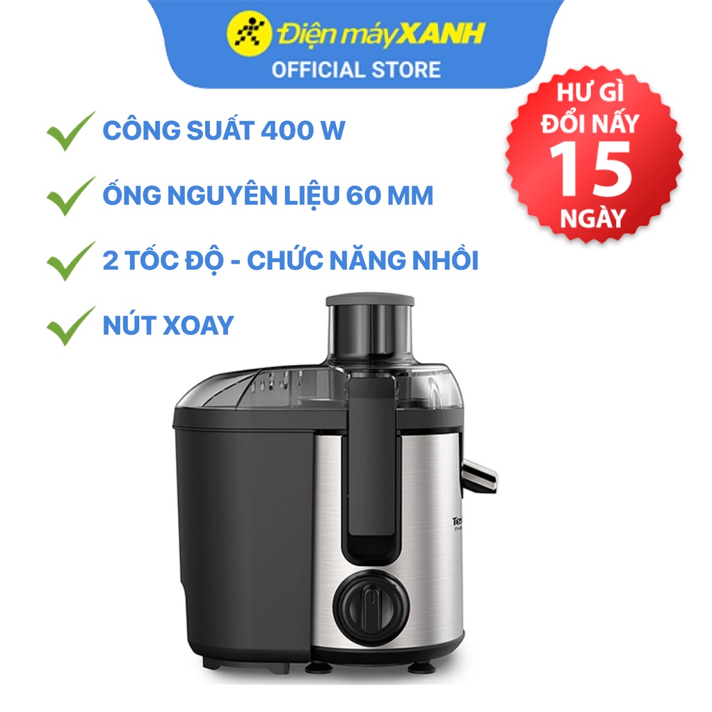 [Mã ELHA22 giảm 6% đơn 300K] Máy ép trái cây Tefal ZE420D38 400 W - Chính hãng BH 24 tháng - Ống nguyên liệu 60 mm