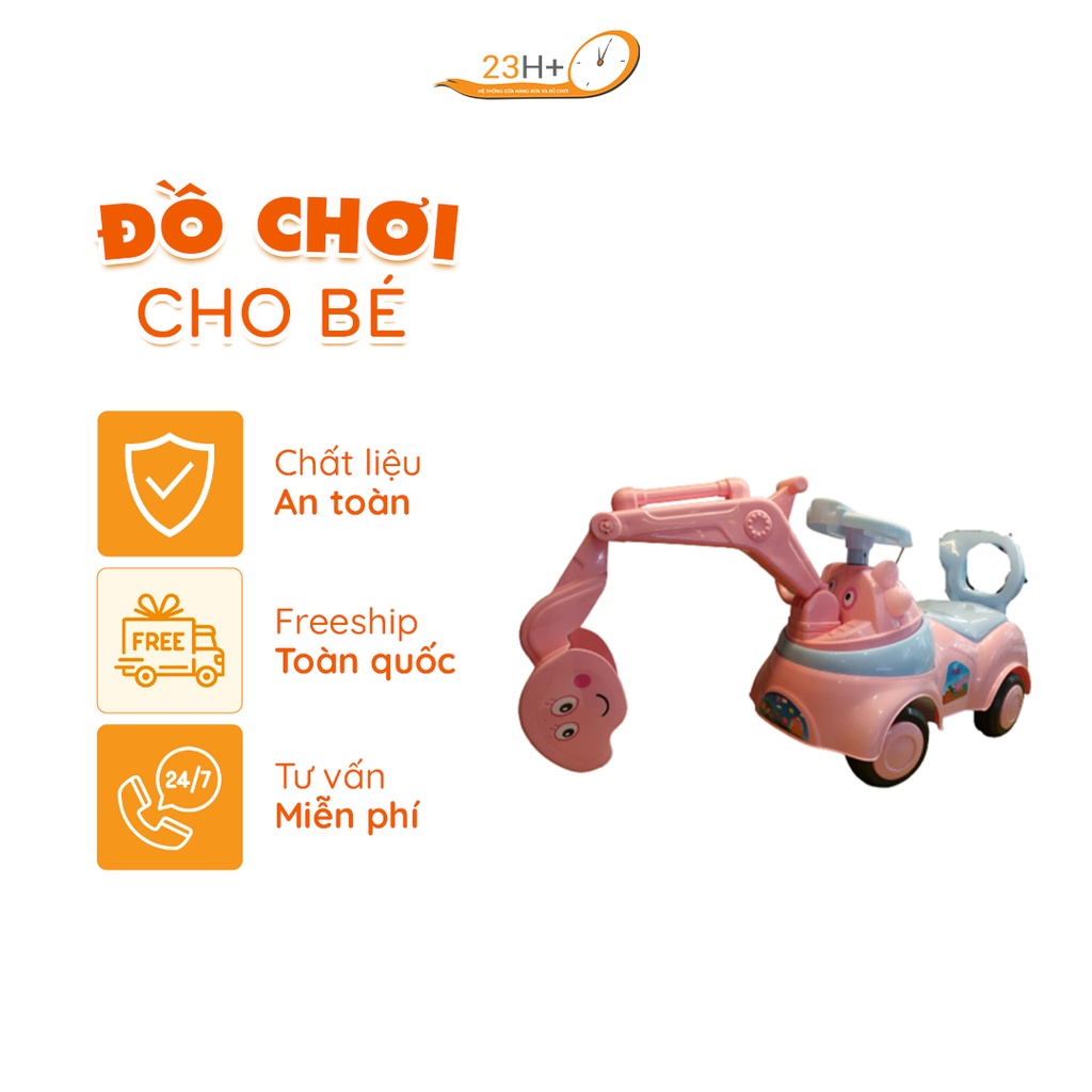 Xe Chòi Chân Nhựa Cho Bé Hình Con Voi Màu Hồng