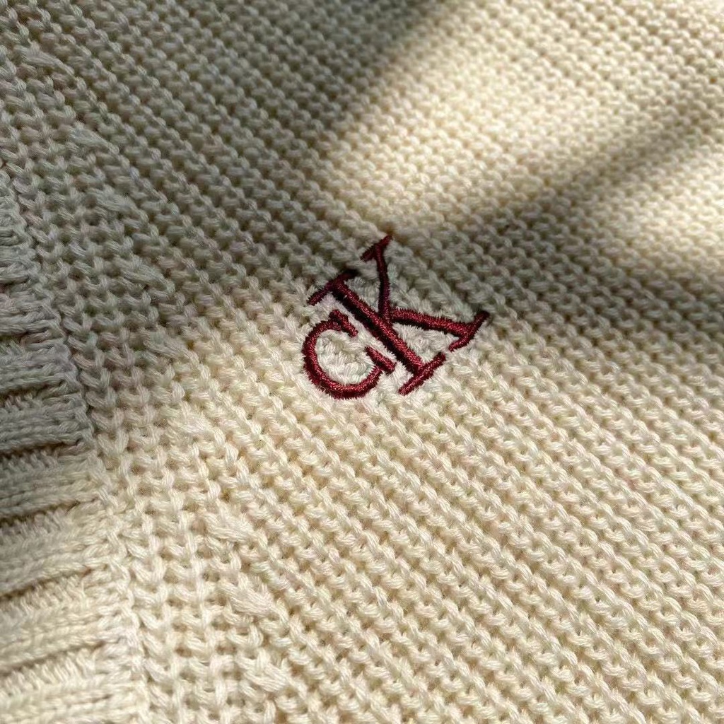 Áo dệt kim không tay cổ chữ V thêu chữ/ Áo sơ mi tay dài màu trắng thời trang cho nữ phong cách Jennie Blackpink