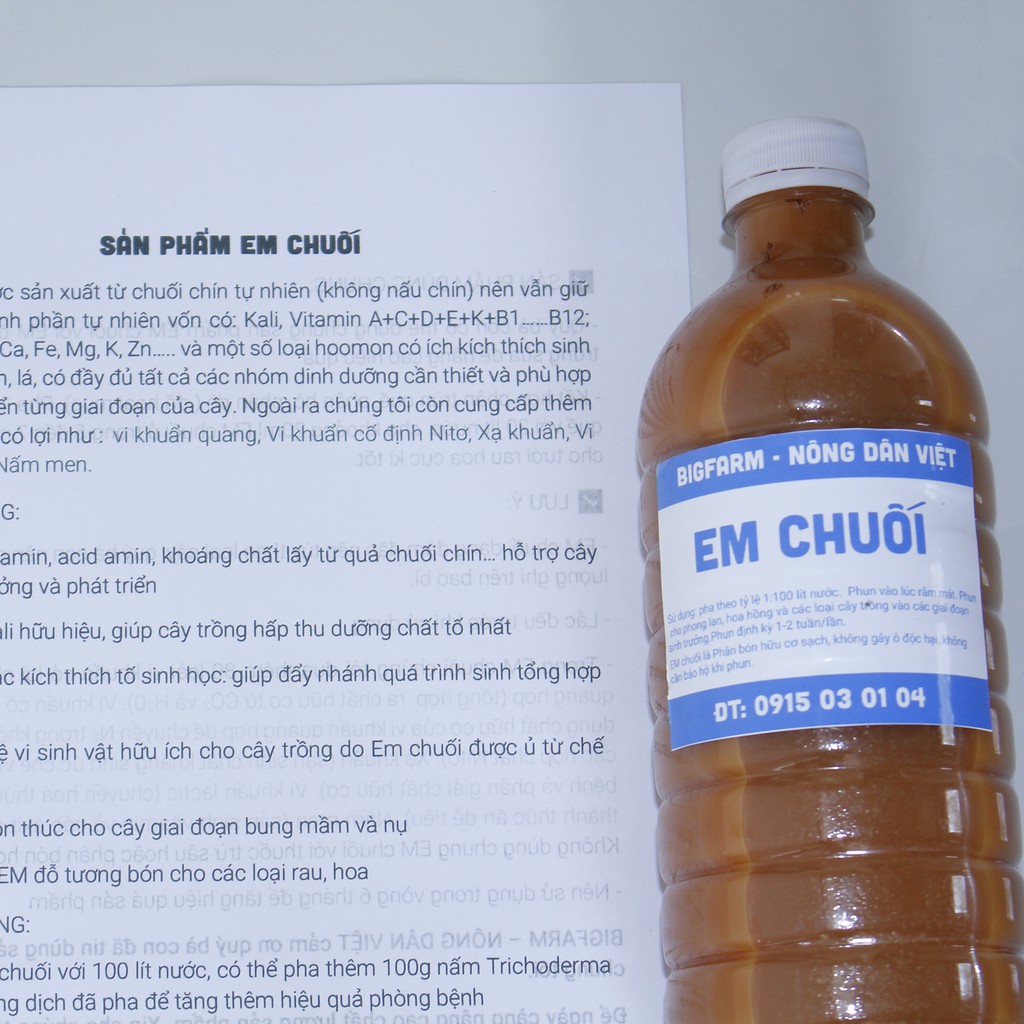 5 lít dịch chuối  đậm đặc dùng làm phân bón cho hoa, rau, củ...