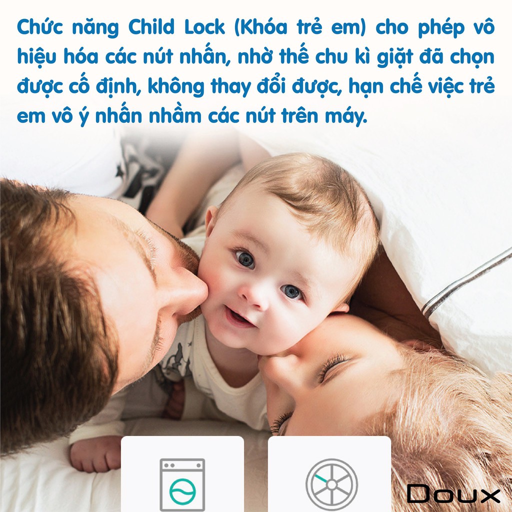 [Bảo hành chính hãng] Máy giặt đồ em bé 3in1(giặt, vắt, tia uv diệt khuẩn) Hàn Quốc mini Doux/ Doux Lux