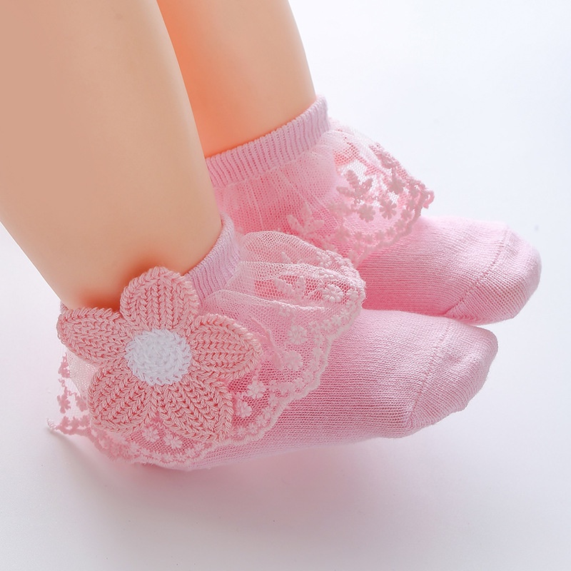 Vớ Cotton Họa Tiết Hoa Cúc Xinh Xắn Thời Trang Đáng Yêu Cho Bé 0-3 Tuổi