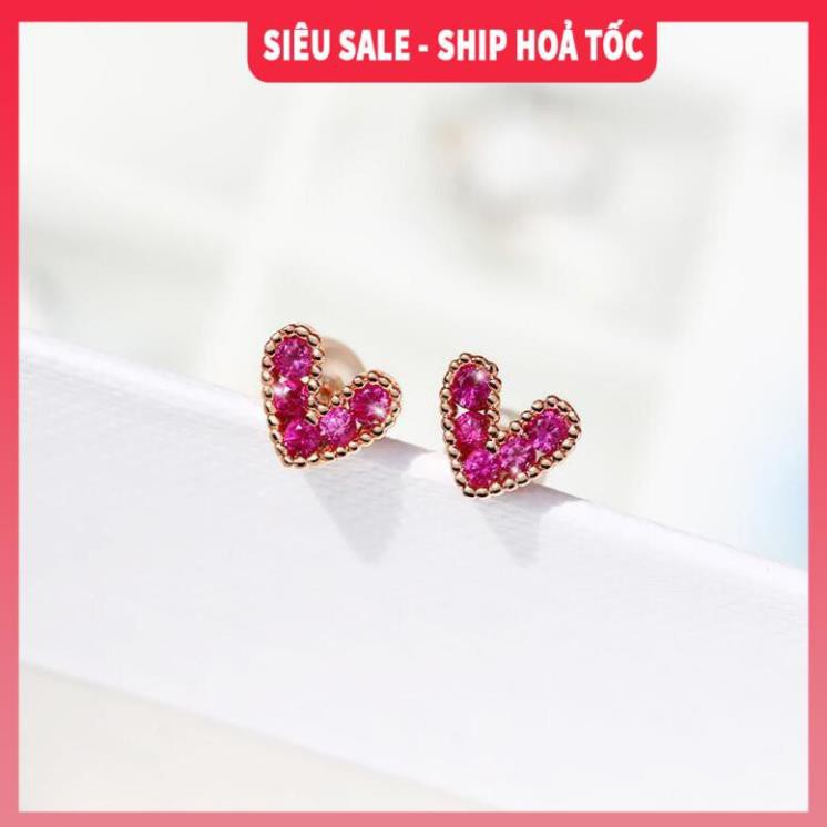 [SIÊU SALE - KÈM ẢNH THẬT] Bông tai bạc 925 đính đá hình trái tim| Khuyên tai nữ| Bông tai đẹp - Wink Accessories L1AS01