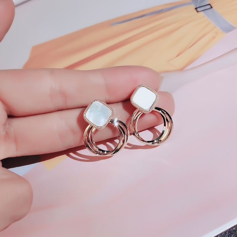 Khuyên tai JIUDUOLAN mạ bạc mặt tròn không gây dị ứng thời trang thanh lịch dành cho nữ