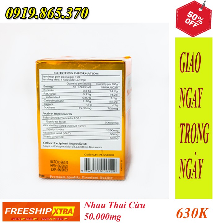 Nhau Thai Cừu Golden Health Placenta 50000mg