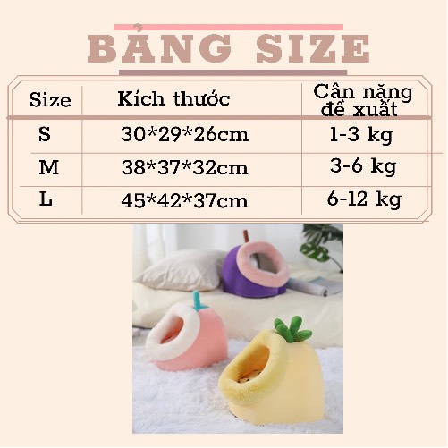 [Mẫu mới 2021] Ổ đệm cho chó mèo hình hoa quả giá rẻ