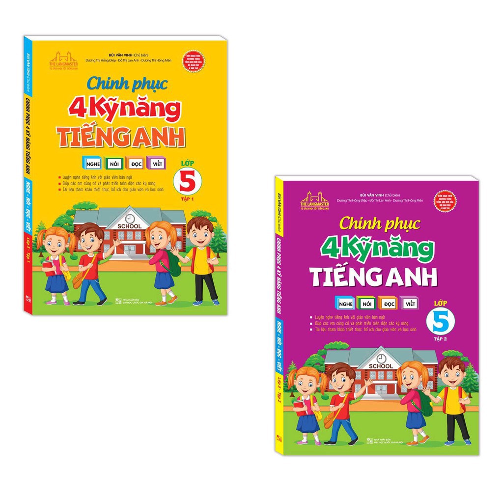 Sách Combo Chinh phục 4 kỹ năng tiếng anh Nghe - nói - đọc - viết lớp 3+Lớp 4+lớp 5