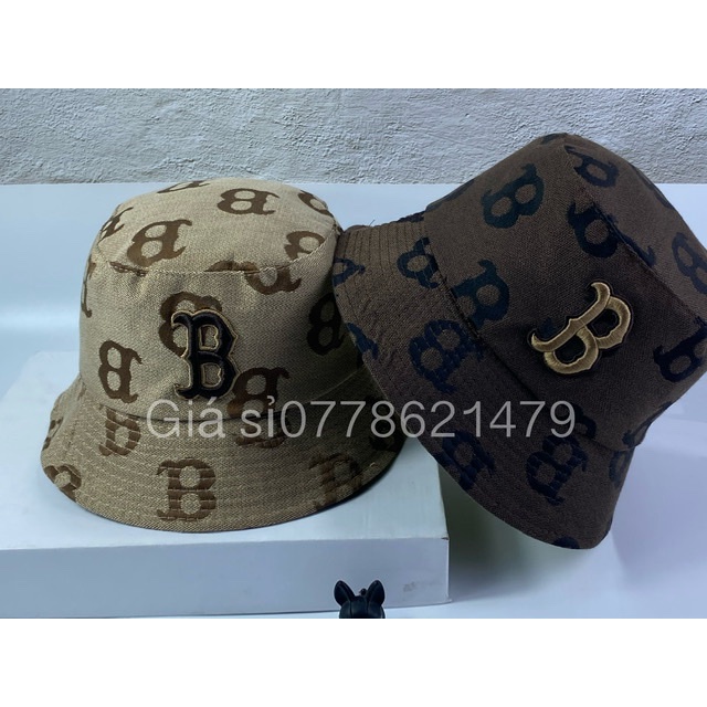 [Mã FAMARAL1 giảm 10K đơn 50K]Nón vành bucket vải dệt thêu chữ B vnxk thời trang trẻ