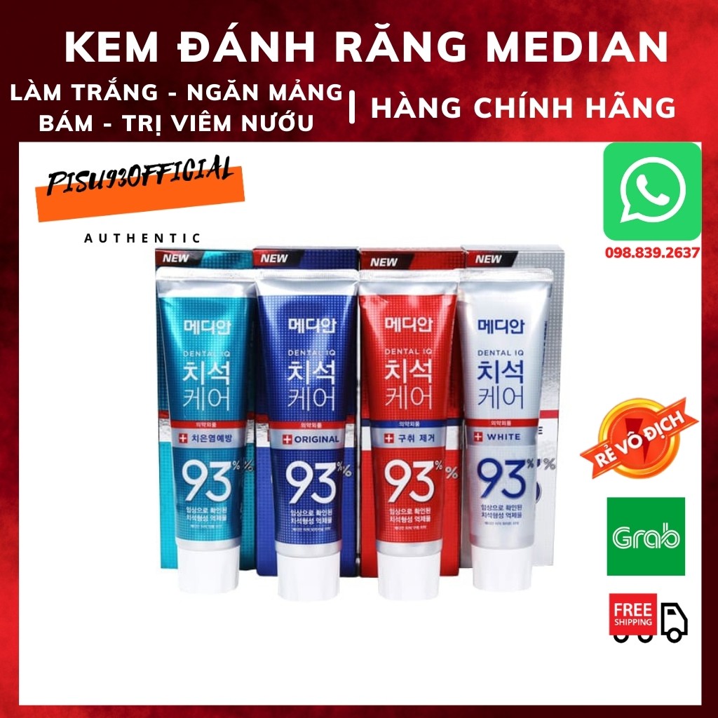 Kem đánh răng Median Dental 93 làm trắng răng ngăn mảng bám