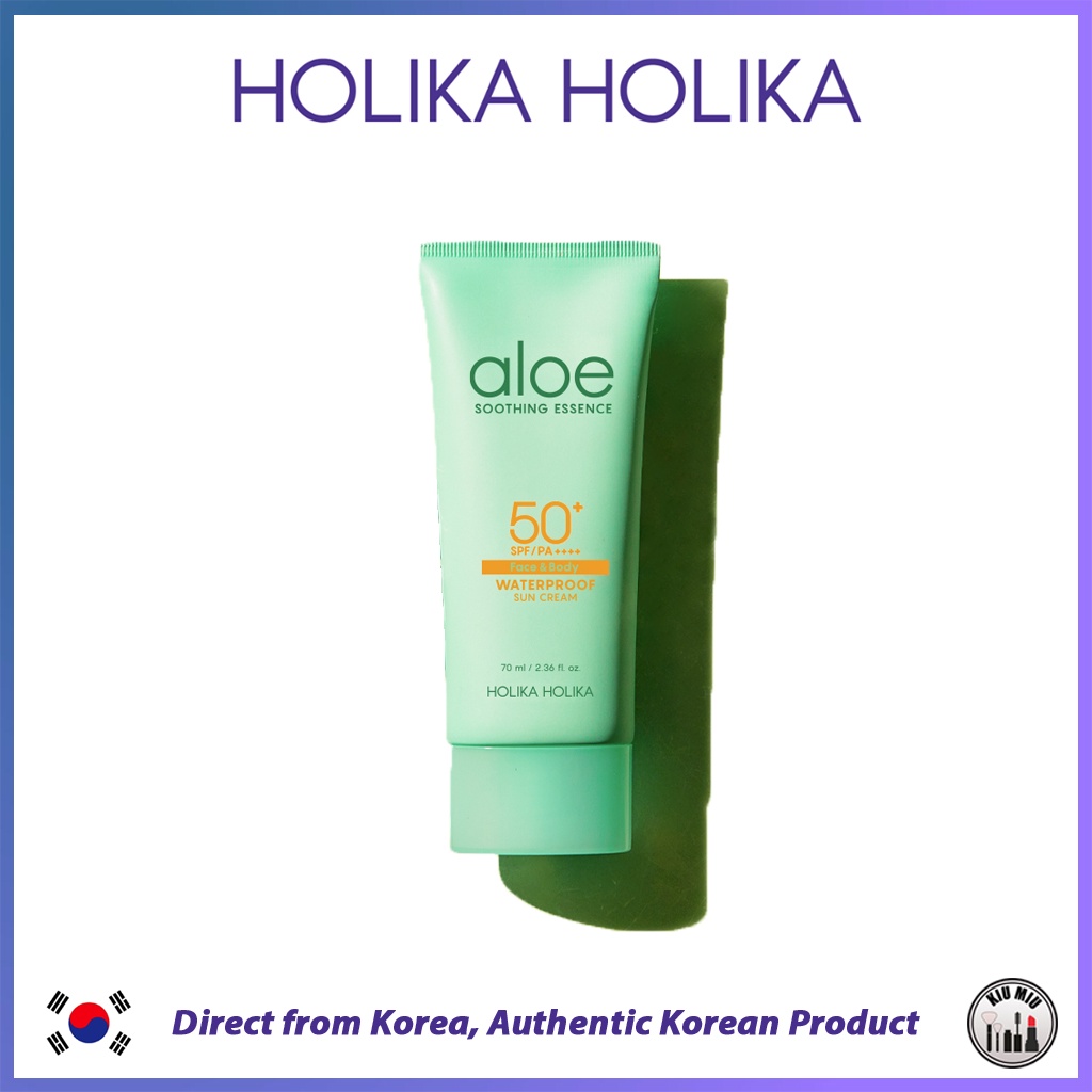 HOLIKA HOLIKA ALOE WATERPROOF SUN CREAM SPF50+ PA++++ 70ml *ORIGINAL KOREA*