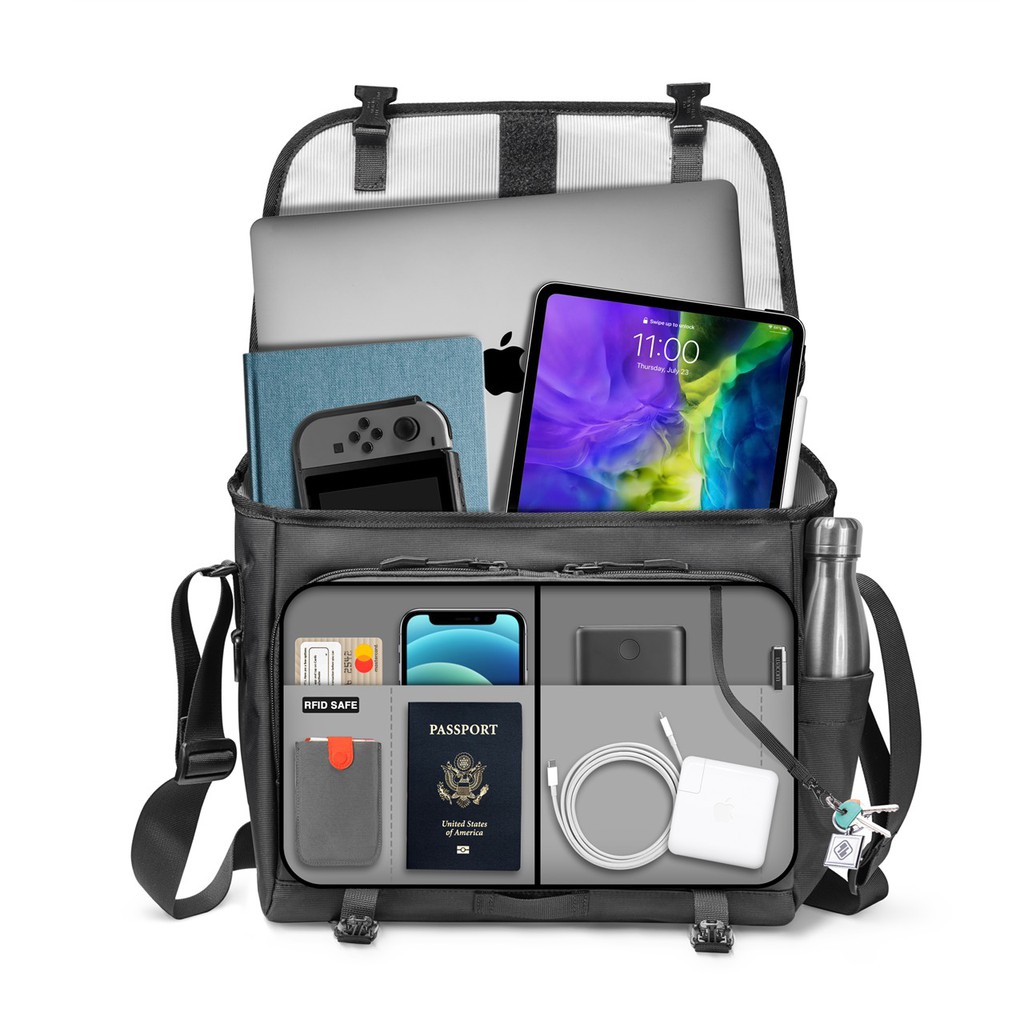 Túi đeo chéo Tomtoc A47 phong cách Messenger cho Ipad-Macbook, Laptop 13-15''