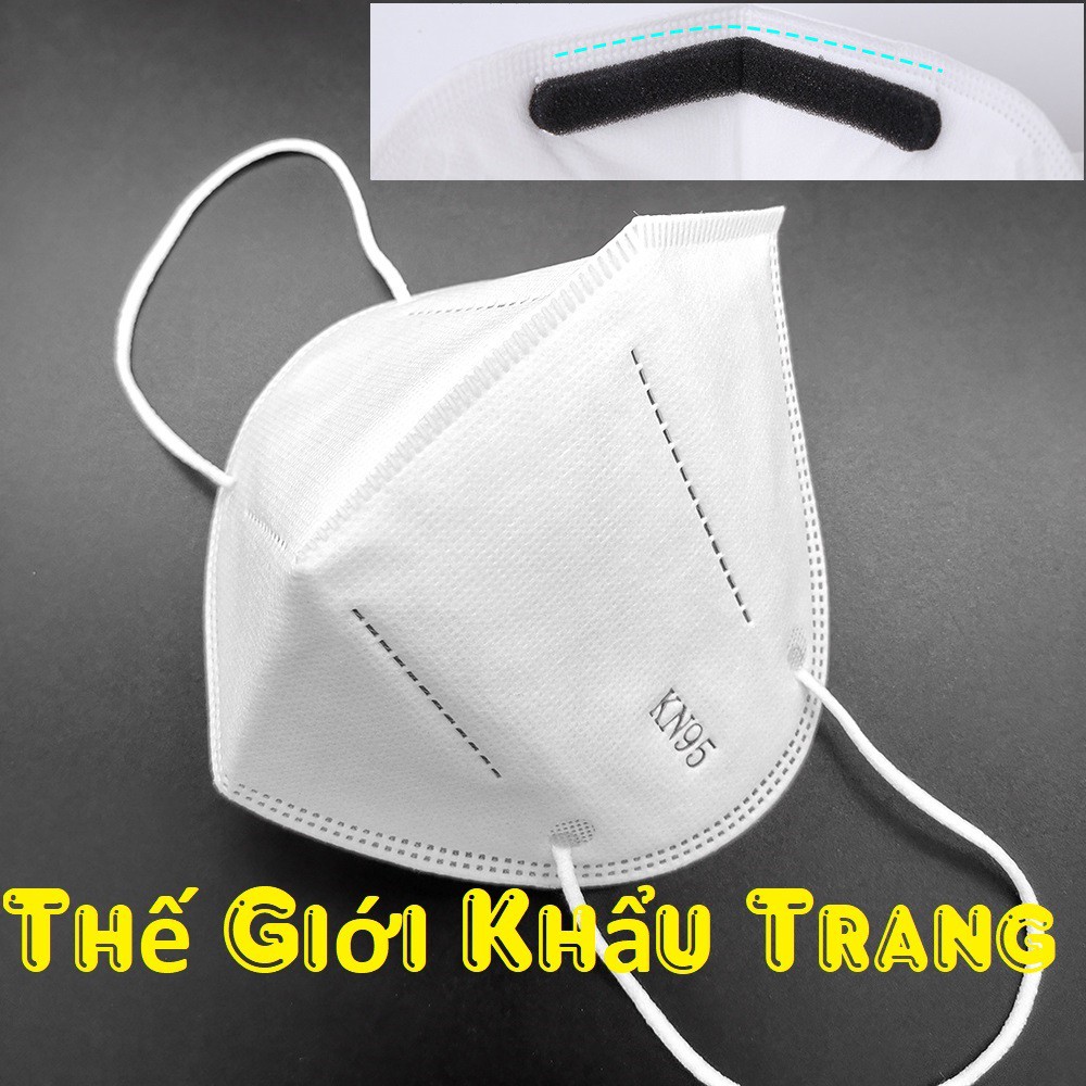 Khẩu Trang N95 Kn95 5 Lớp Chống Bụi Mịn Pm2.5, Có Kẹp Kim Loại Chắc Chắn Ở Sống Mũi