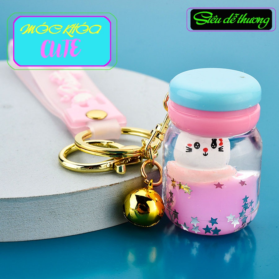 Móc khóa cute độc đáo hình bình nước thú cưng đẹp phong cách độc lạ bền đẹp.