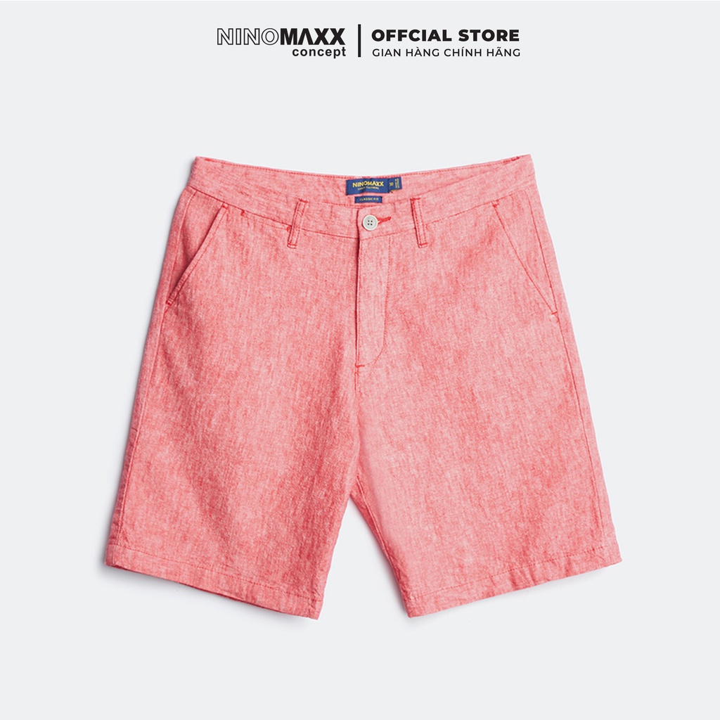 Ninomaxx Quần short Linen thời trang nam lửng 2201002