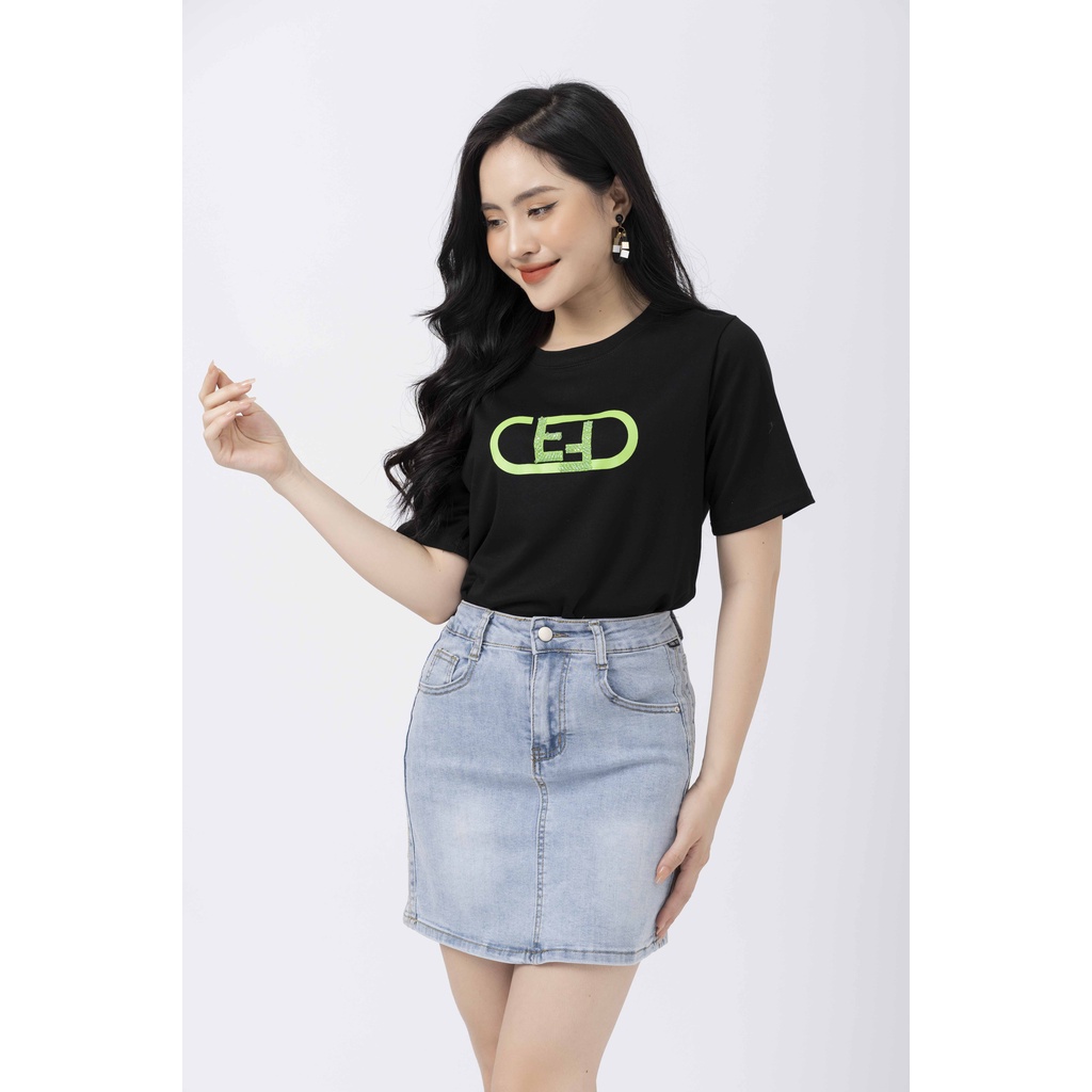 Chân váy bò FIONA dáng ôm ngắn chân váy jeans nữ lót quần diễu chỉ bên sườn B342003