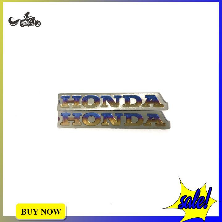 Cặp Tem Titanium chữ Honda trang trí tạo điểm nhấn cho xe máy
