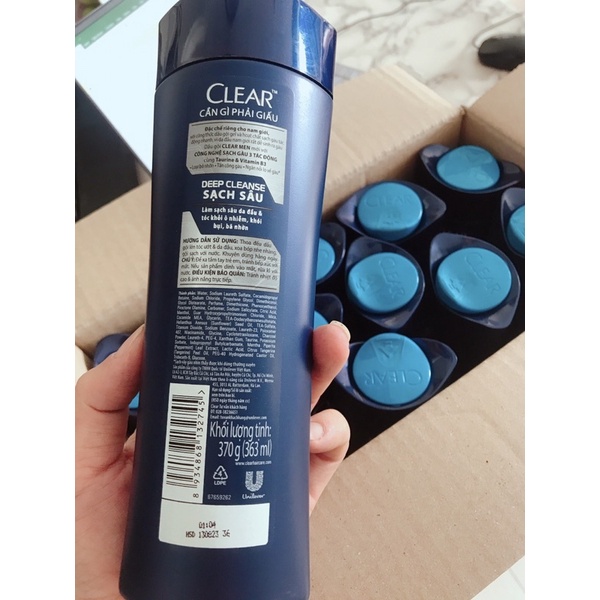 Dầu gội Clear men Deep Cleanse Sạch sâu 370g