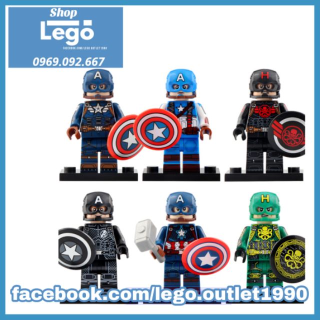 Xếp hình Captain America tuyển tập mới nhất Lego Minifigures Koruit KT1031