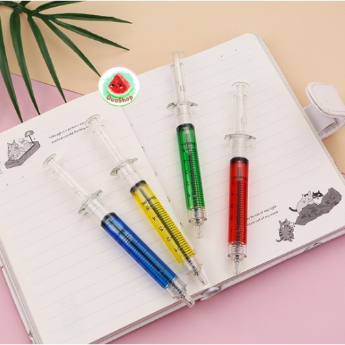 Bút bi kim tiêm, viết mực đen, xanh - Bút Bi Nước Văn Phòng 🍉Duashop🍉