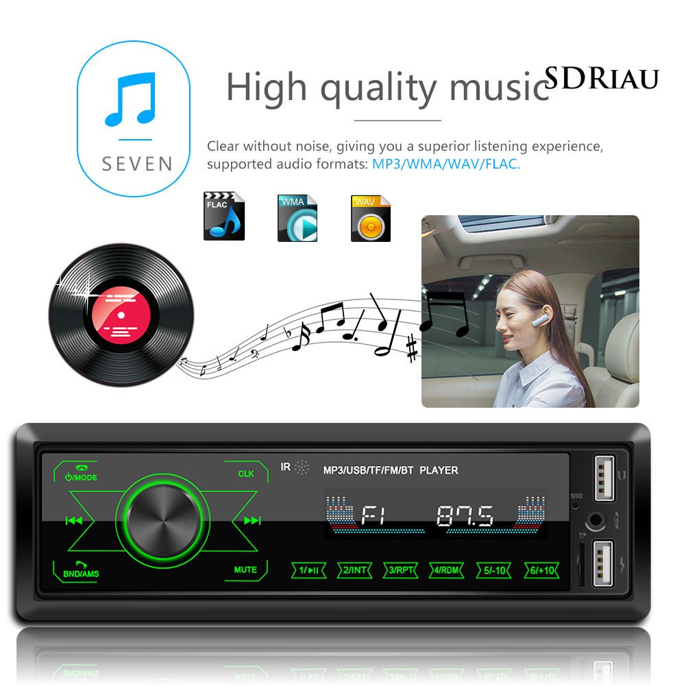 Máy Nghe Nhạc MP3 Bluetooth 1 Din Tiện Dụng Kèm Phụ Kiện Cho Xe Hơi