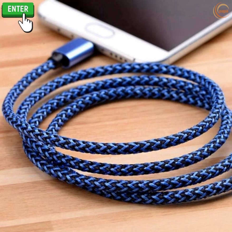 Cáp sạc type c sạc nhanh 3A thiết kế bện dù dài 1 mét và 3 mét cho điện thoại
